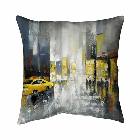 FONDO 26 x 26 in. Rainy Busy Street-Double Sided Print Indoor Pillow FO2795828